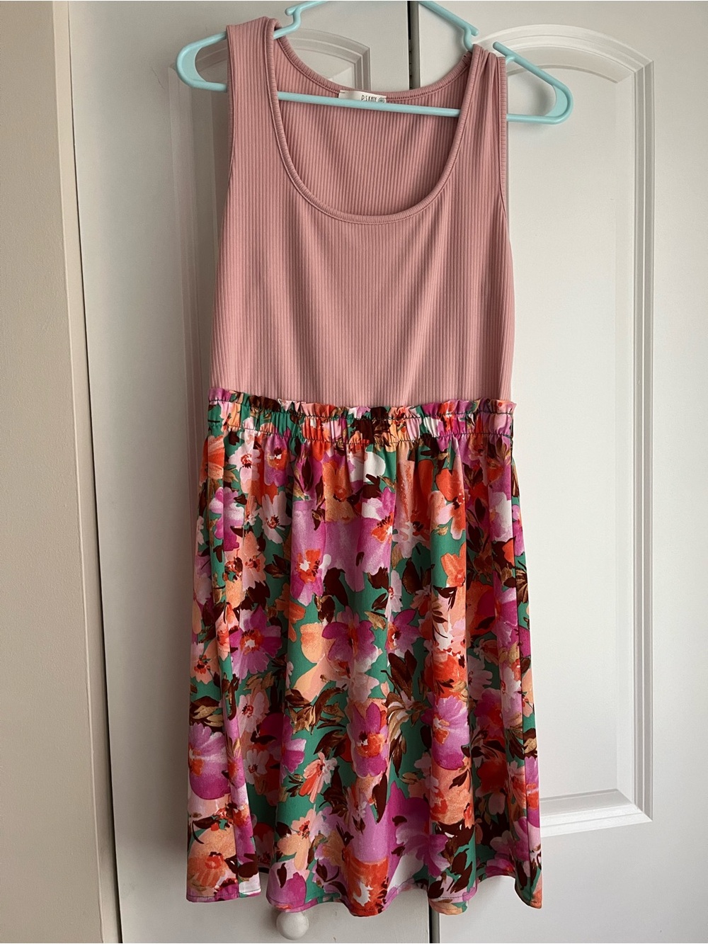 P.S. Kate Pink Floral Sleeveless Summer Dress